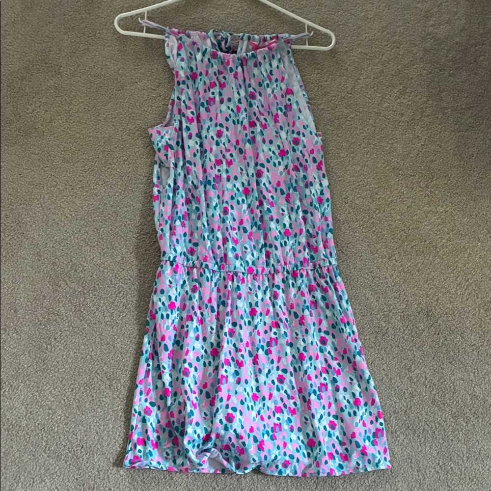 Lilly Pulitzer Pink and Blue Floral Midi Romper